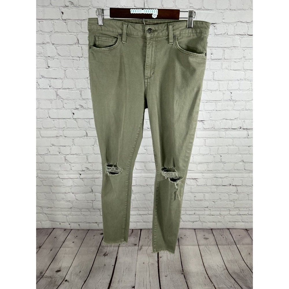 Joe's Jeans Military Green Distressed Skinny Ankle Mid Rise Jeans Pants (30x28) - Picture 1 of 13